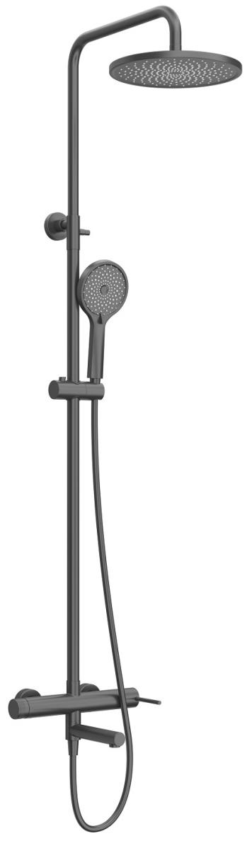 Смеситель с тропич.душем Cezares Relax-CVD-NOP черный мат.