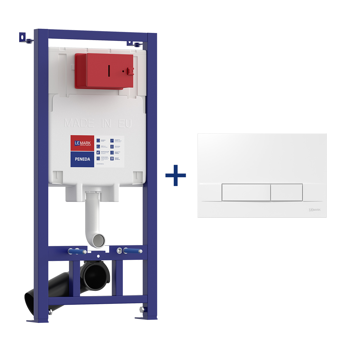Комплект 2в1 инстал.Lemark Peneda Expert+кнопка BIT бел.