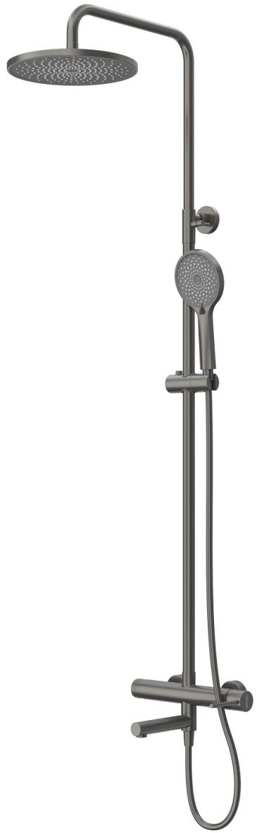 Смеситель с тропич.душем Cezares Relax-CVD-GM оруж.сталь