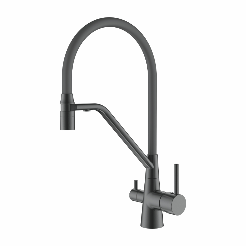 Смеситель д/кухни L4897 D-12 с фильтром оруж.сталь