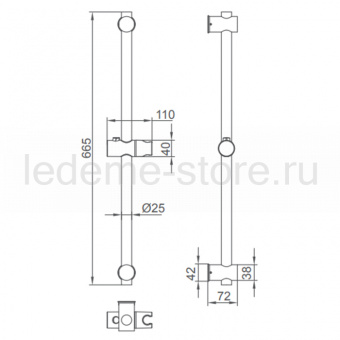 Стойка д/душа L 78001-3 B черная