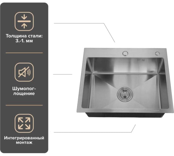 Кух.мойка набор 3в1 РМС арт.MR-6050