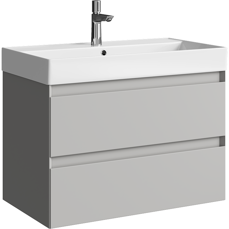 Тумба Geometria 80 T8/2/ST 2ящ.серый туман+рак Вилис 810