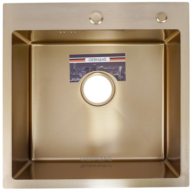 Мойка врезная К 35050 G Gerhans (50*50*22) золото