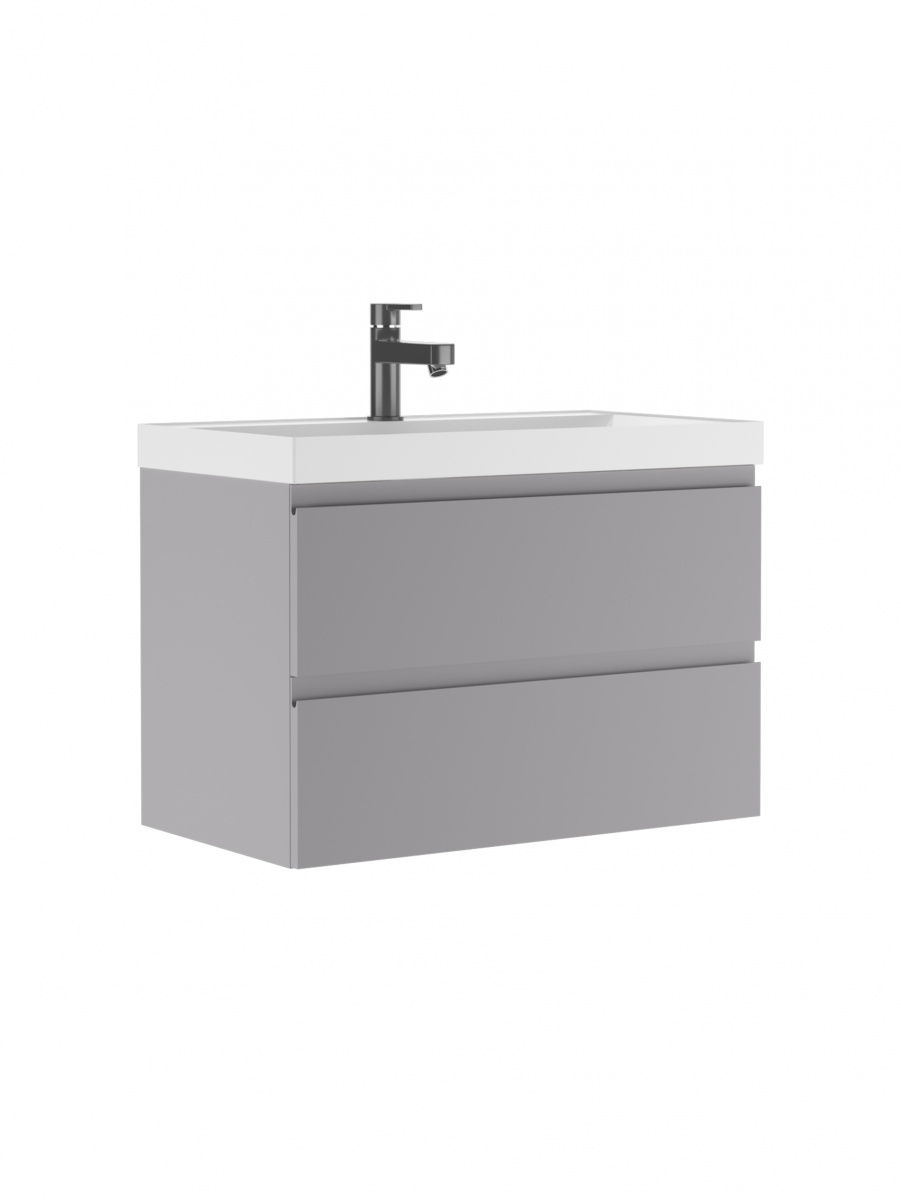 Тумба Graffo 80 подв.2ящ.светло-серая п/ум.Classica 80