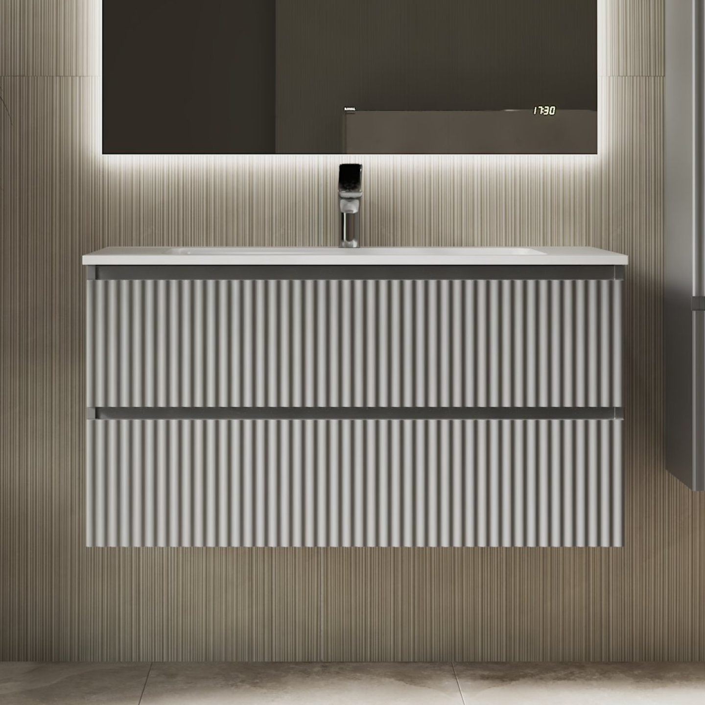 Тумба Костэ 100 подв.светло-серая