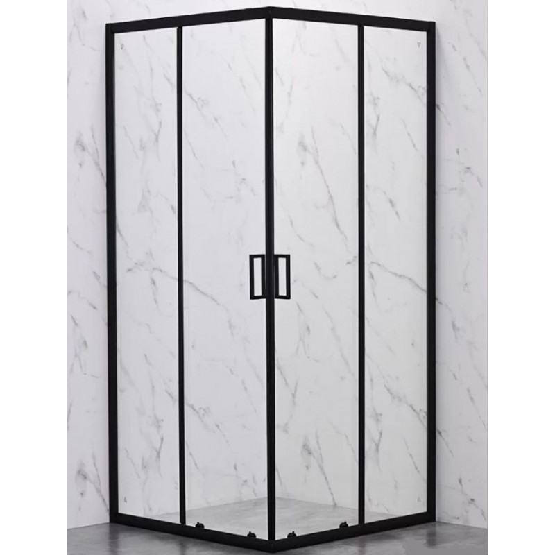 Душевой уголок Veconi 80*80 RV-101B(RV101B-80-01-C4) черный,4мм.