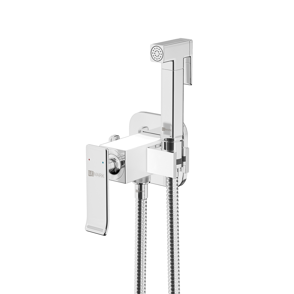 Смеситель с гигиенич.душем LM 5820CW Contest встраив.хром/бел.