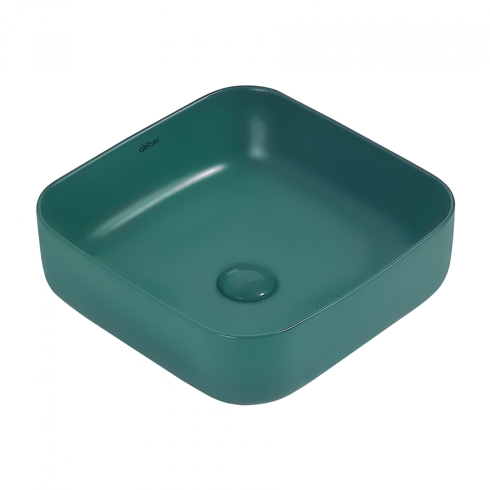 Раковина наклад.ABBER Rechteck AC2211MBG(385*385*135)тем-зел.мат.