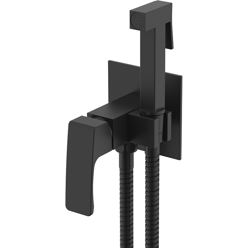 Cмеситель с гигиенич.душем встраив. R01.52.06 черный