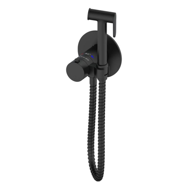 Смеситель с гиг.душ.с термост.K 15382B встраив.черный