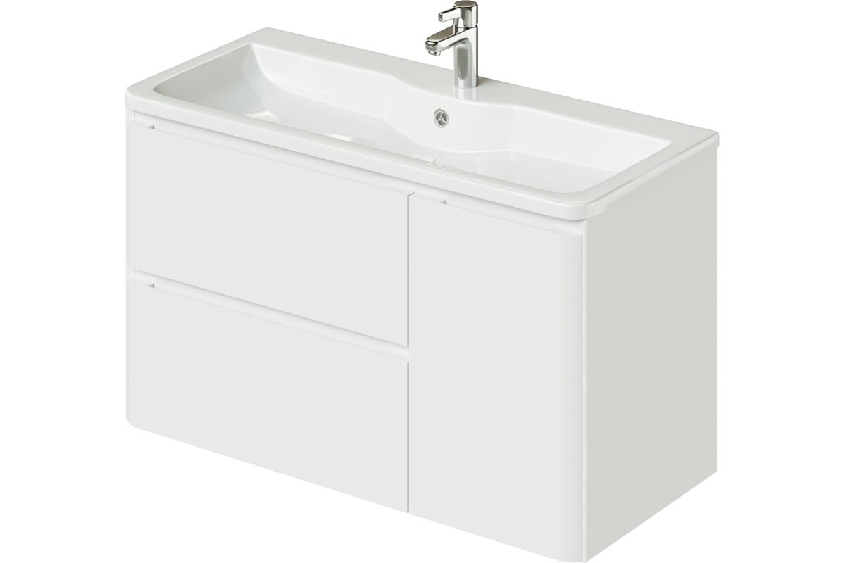 Тумба Roberto 100 подв.бел.глян.2ящ.1дв.Итана+рак.Adelina 100