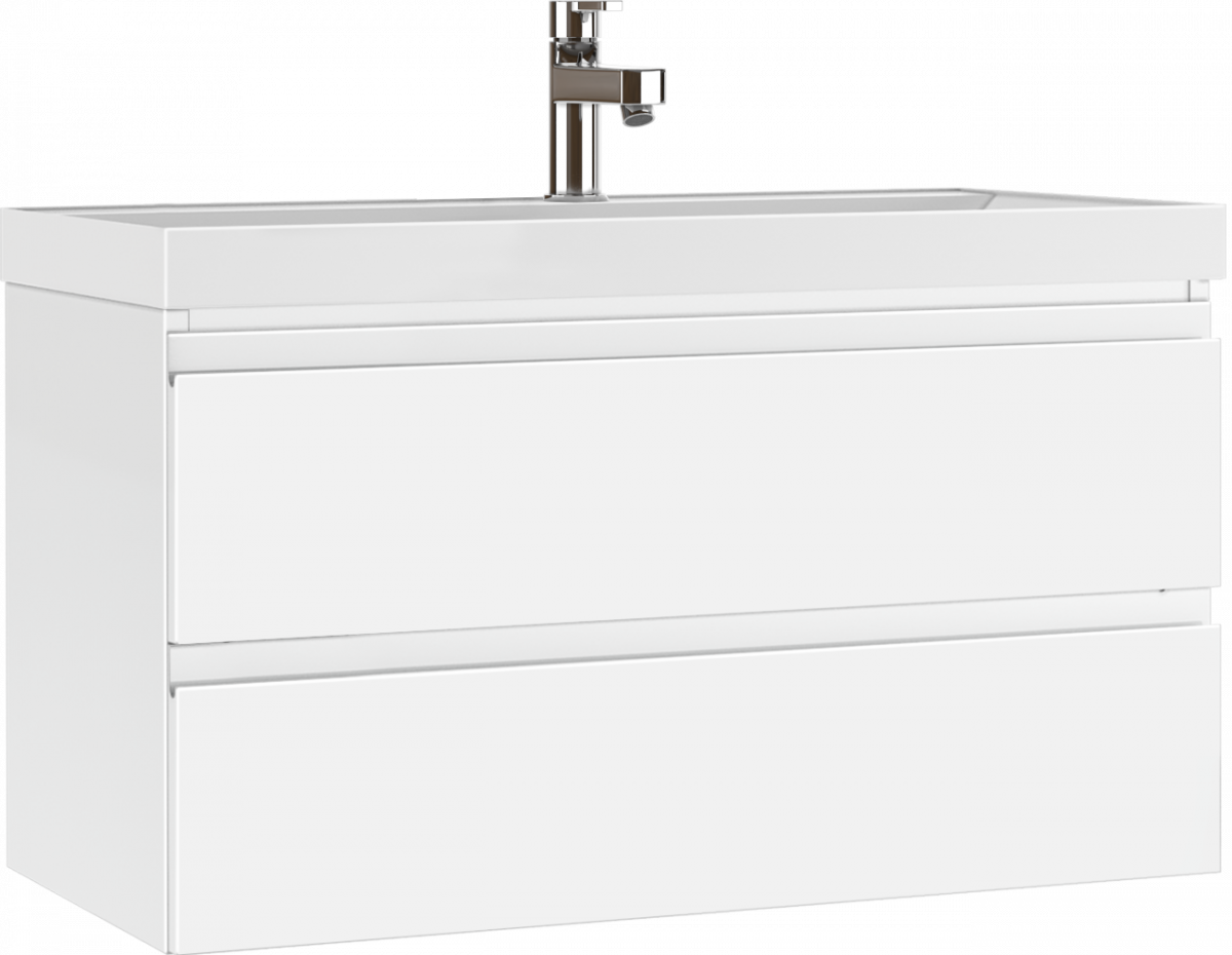 Тумба Graffo 100 подв.2ящ.бел.гл.