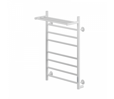 Полотенцесушитель NIKA ЭК WAY II 80/50 с полкой электр.тэн справа(RAL9016)бел.