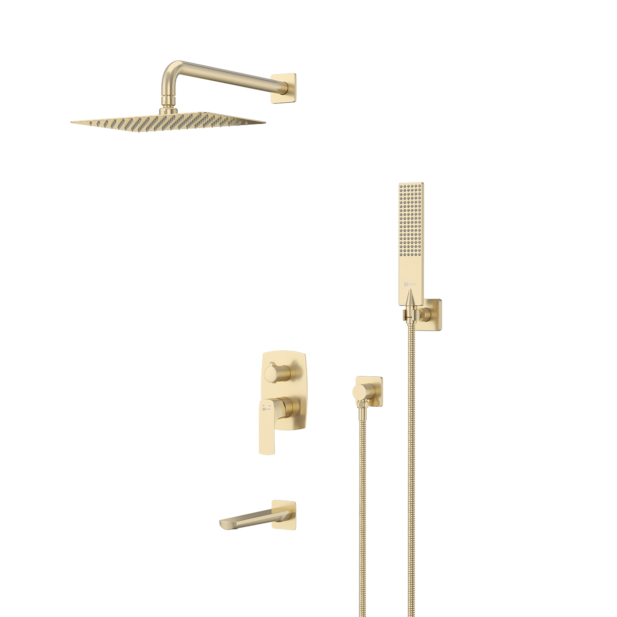 Смеситель с тропич.душем LM 7222BG Ursus встраив.мат.зол.