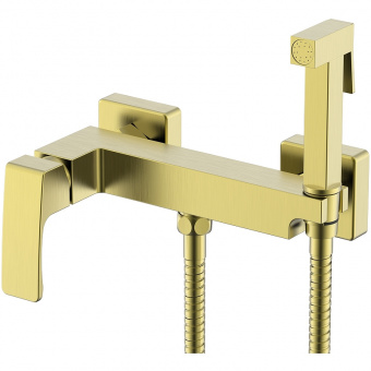 Cмеситель с гигиенич.душем R01.51.03 сатин золот.