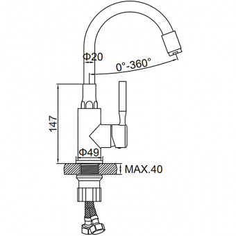 Смеситель д/умывальника L 1399-3 бел.