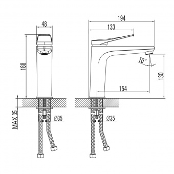 Смеситель д/умывальника LM 3737GM BRONX графит