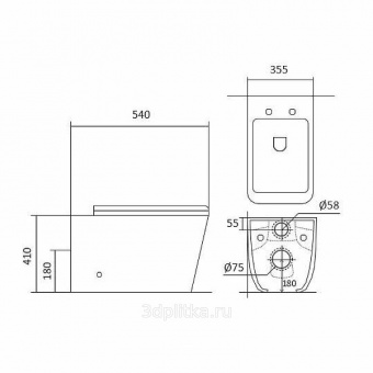 Унитаз напол.приставной Либра New Aquatek AQ1908N-00 (540*355*410)
