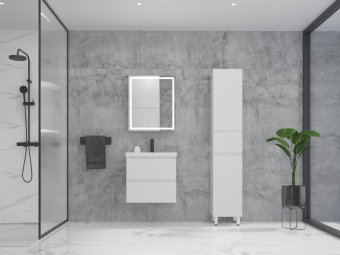 Тумба МАНХЭТТЕН 60см подв.2ящ.(белый матовый)