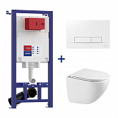 Комплект 3в1 инстал.Lemark Peneda+кнопка BIT бел.+ун.Glazer