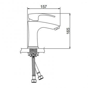 Смеситель д/умывальника K 11014В черный