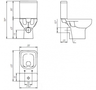 Унитаз-компакт Colour Clean On (S-Ko-Col011-3/5-Con-Dl-w)