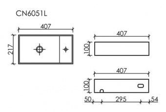 Раковина Element 40см.левая арт.CN6051L