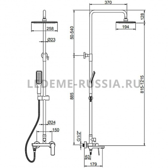 Душевая стойка L 2414 B черн.