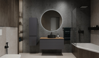 Тумба Cossety 100 подв.антрацит/дуб крафт золот.