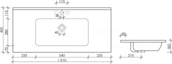 Раковина Element 100см (1010*465*180) арт.CN7003