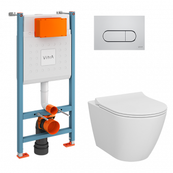 Комплект Vitra Sanibelle L-Box инст+унитаз+кнопка хром(9878В003-7200)