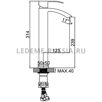 Смеситель д/умывальника L 71117 высок.
