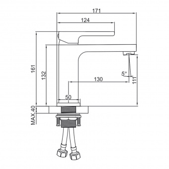 Смеситель д/умывальника K 11007D оруж.сталь