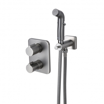 Смеситель с гиг.душ.с термост.LM 3740GM Bronx встраив.графит