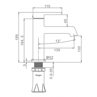 Смеситель д/умывальника R20.10.05 сатин