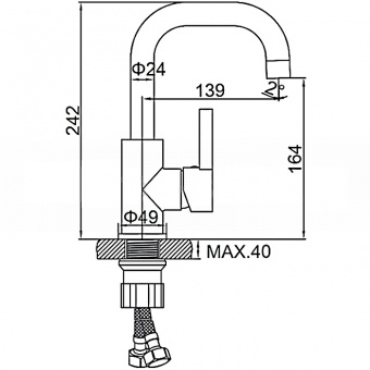 Смеситель д/умывальника L 1099-B (черный)