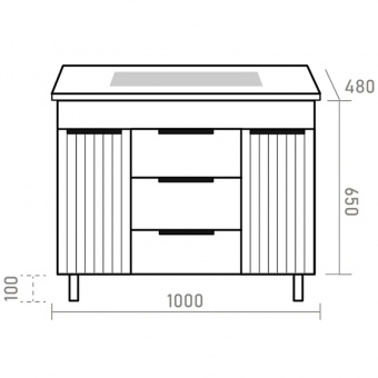 Тумба ENFIDA 100 напольн.зел.мат.