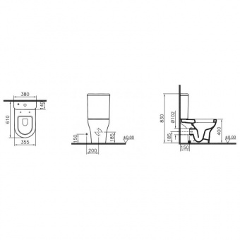Унитаз напол.Zentrum Vitra (арт.9012В003-7204)