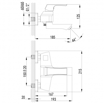 Смеситель д/ванны LM 4514C Unit