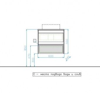 Тумба Монако 60 подв.2 ящ ориноко/бел. лакобель