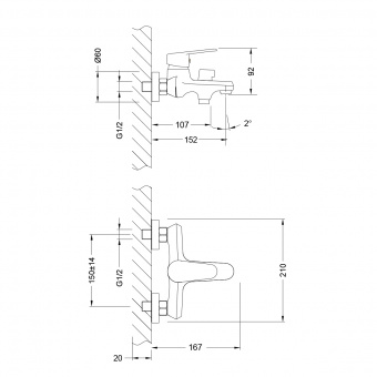 Смеситель д/ванны LM 0314C POINT