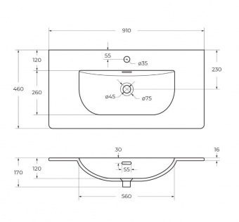 Раковина BelBagno 90 BB-8099-90