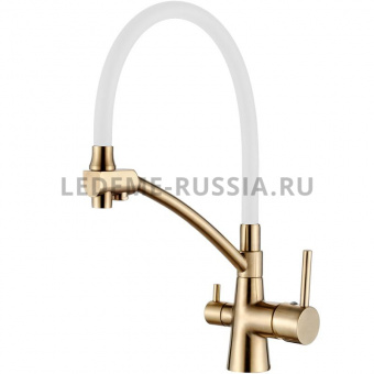 Смеситель д/кухни L 4855Y-3 с фильтром золото бел.