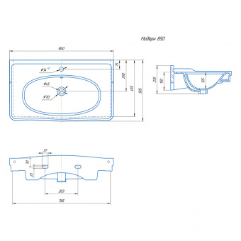 Раковина Модерн 85 Kirovit