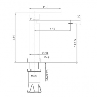 Смеситель д/умывальника R10.10.05 сатин 