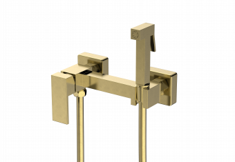 Смеситель с гигиенич.душем S98.51.03 сатин зол.