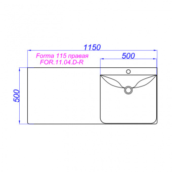 Раковина Forma 115 правая