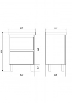 Тумба Luxury Plus 60 подв/напольн.серый базальт 