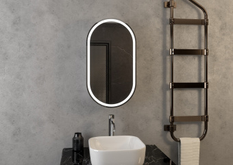 Зеркало-шкаф Elmage black 450*800